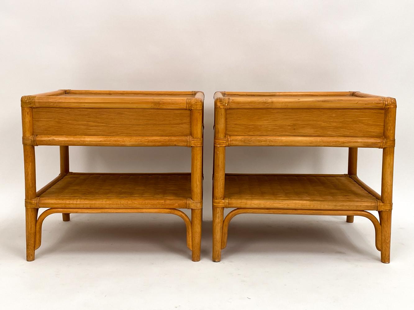 Pair of DUX Swedish Mid-Century Bamboo End Tables or Nightstands For Sale 8