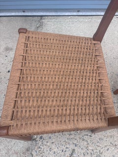 Pair of Dux Teak and String Swedish Dining Chairs by Nils Jonsson