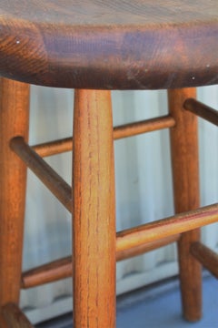 Early 20th Century Plank Seat Bar Stool