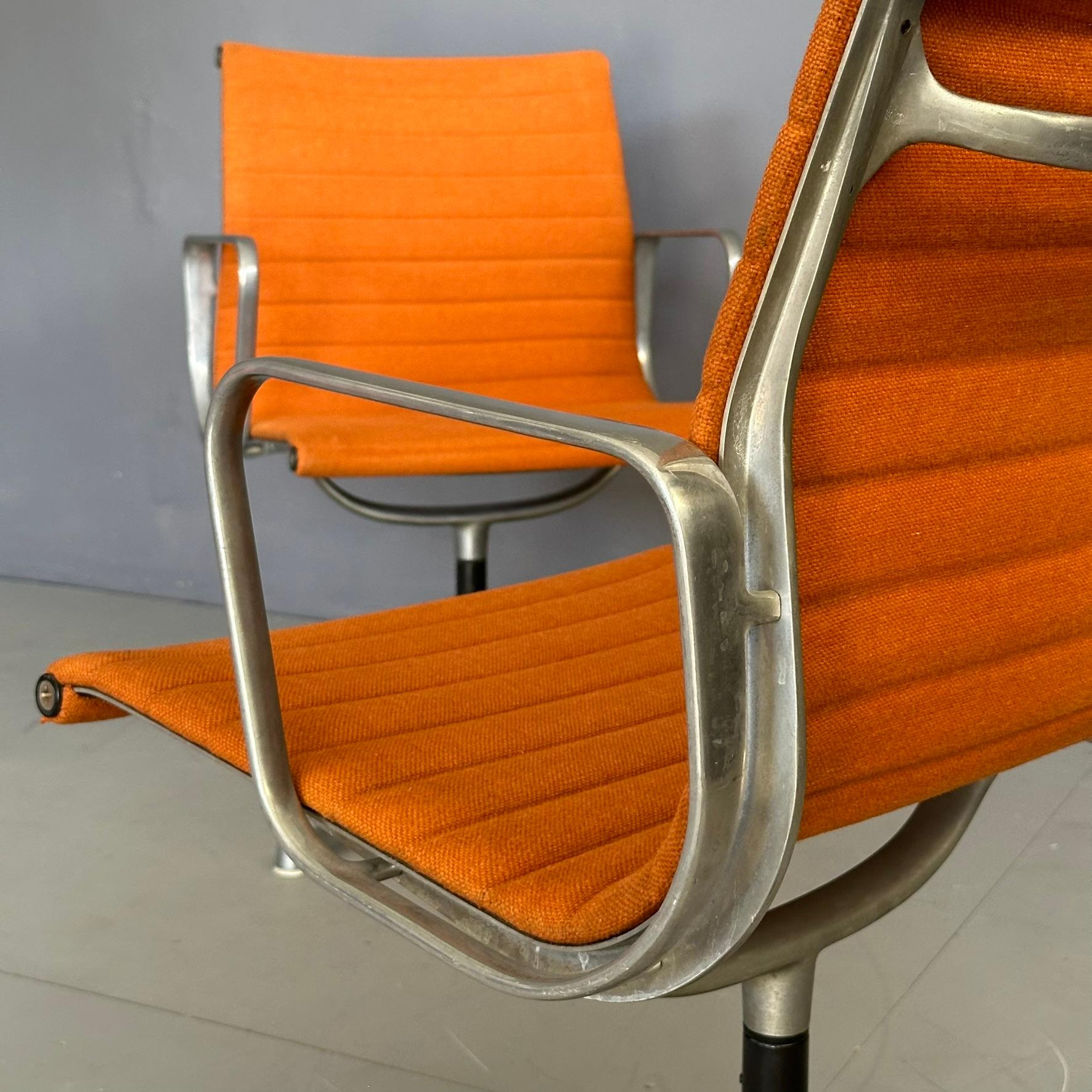 Mid-20th Century Pair of EA108 armchairs design by Charles Eames for Herman Miller swivel seat For Sale