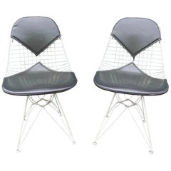 Paire de chaises de salle à manger Eames DKR-2 Bikini Wire