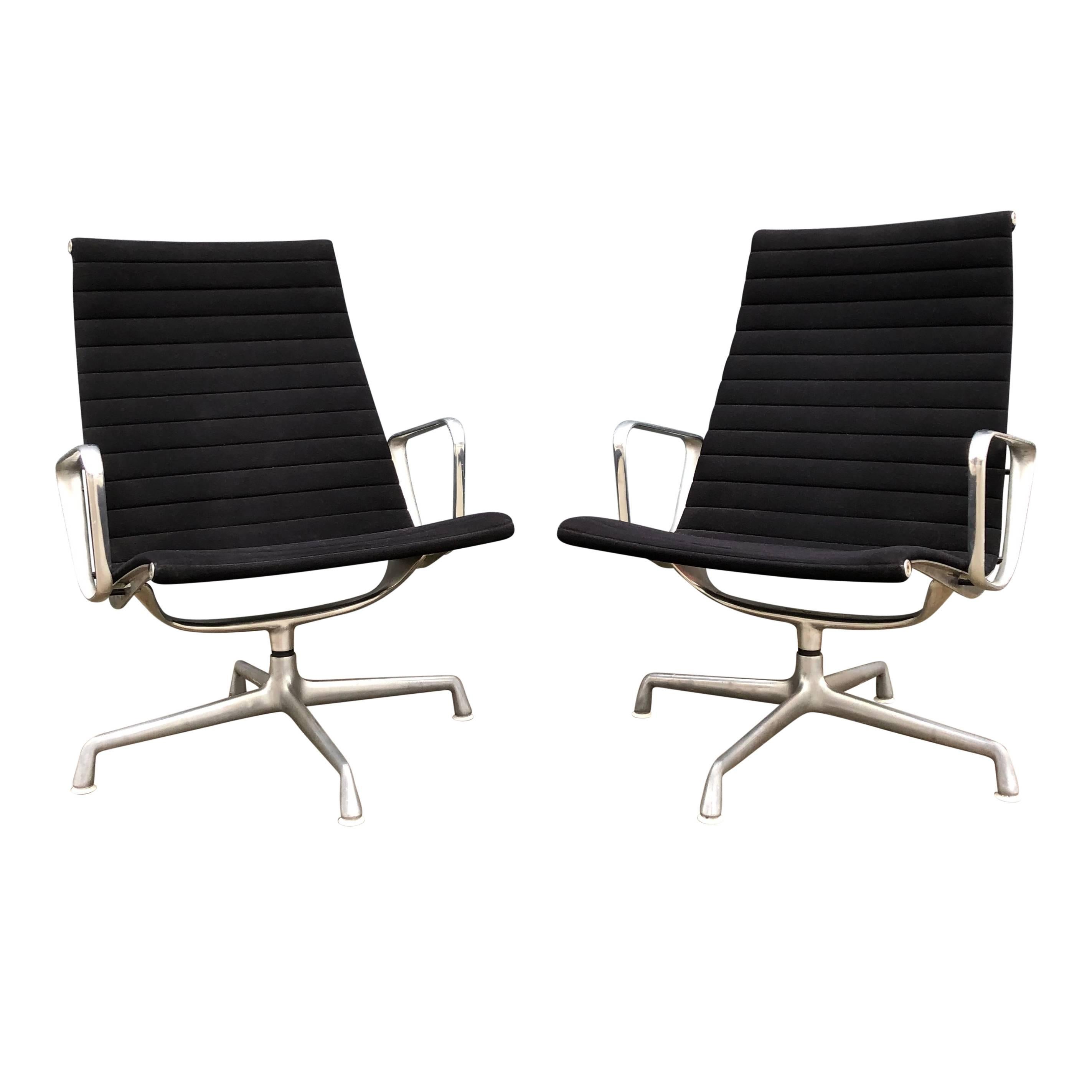 Pair of Eames for Herman Miller Aluminium Group Lounge Chairs