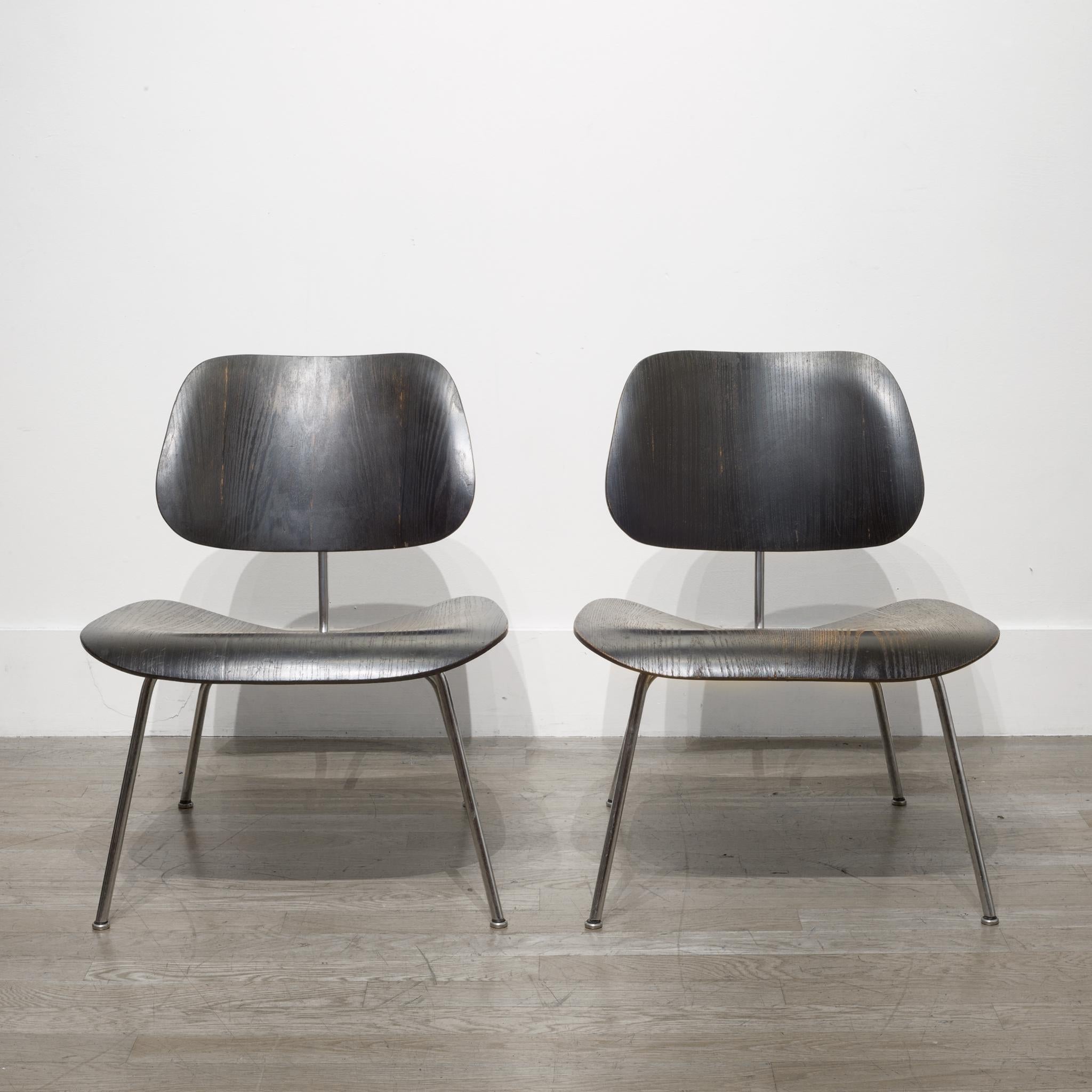 20th Century Pair of Eames for Herman Miller LCM Chairs in Black, circa 1950