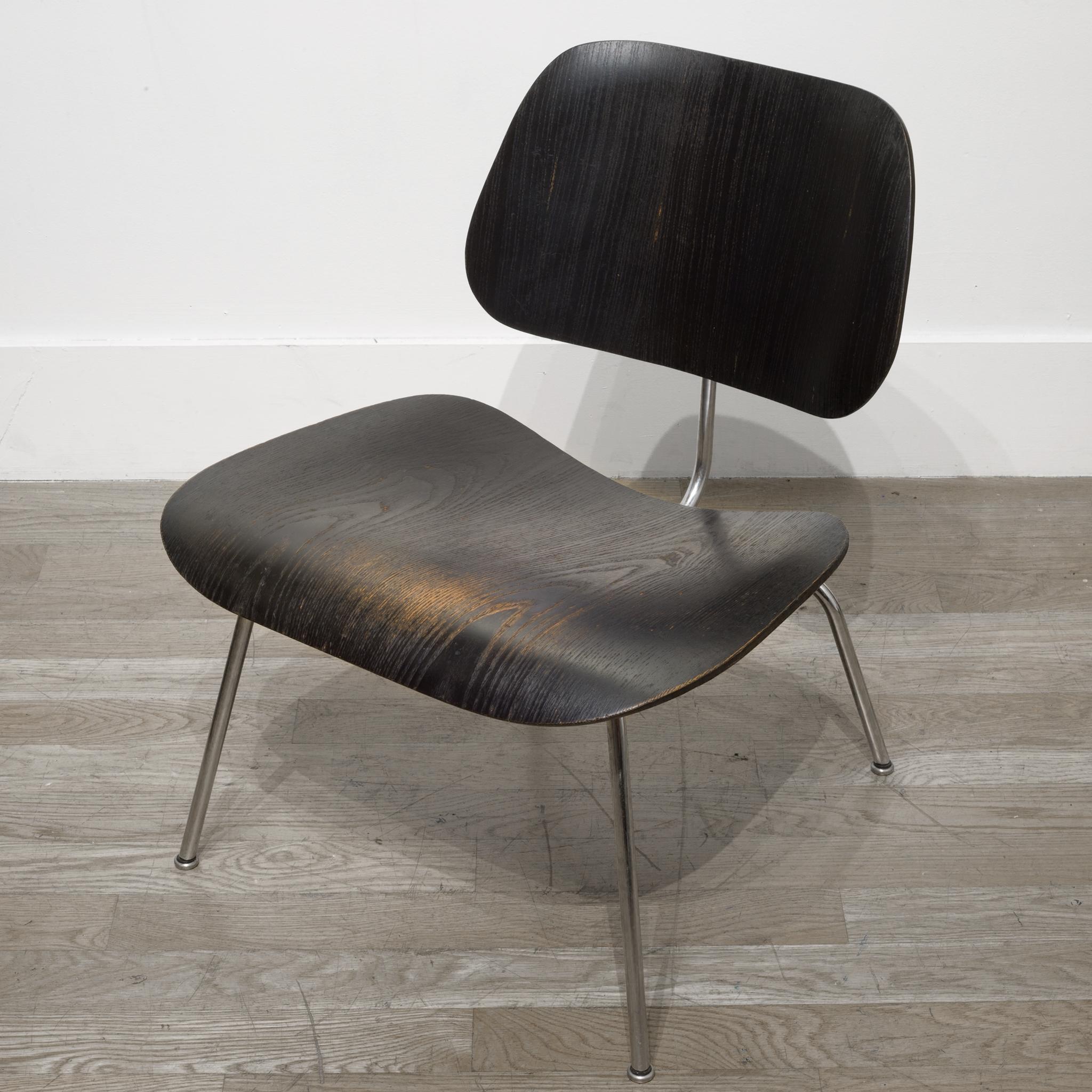 Metal Pair of Eames for Herman Miller LCM Chairs in Black, circa 1950