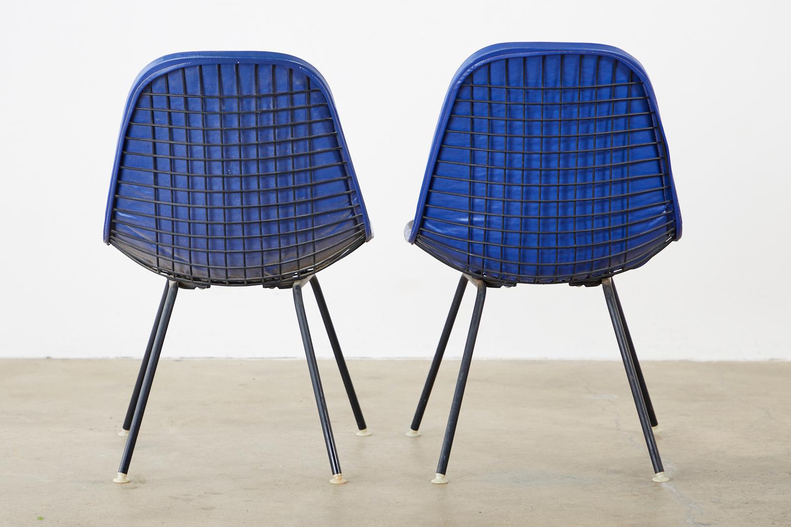 Pair of Eames for Miller MKX Wire Mesh Chairs For Sale 12