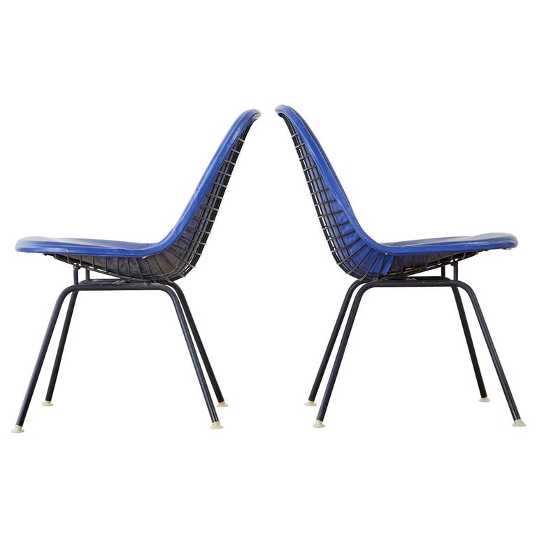 Pair of Eames for Miller MKX Wire Mesh Chairs For Sale at 1stDibs