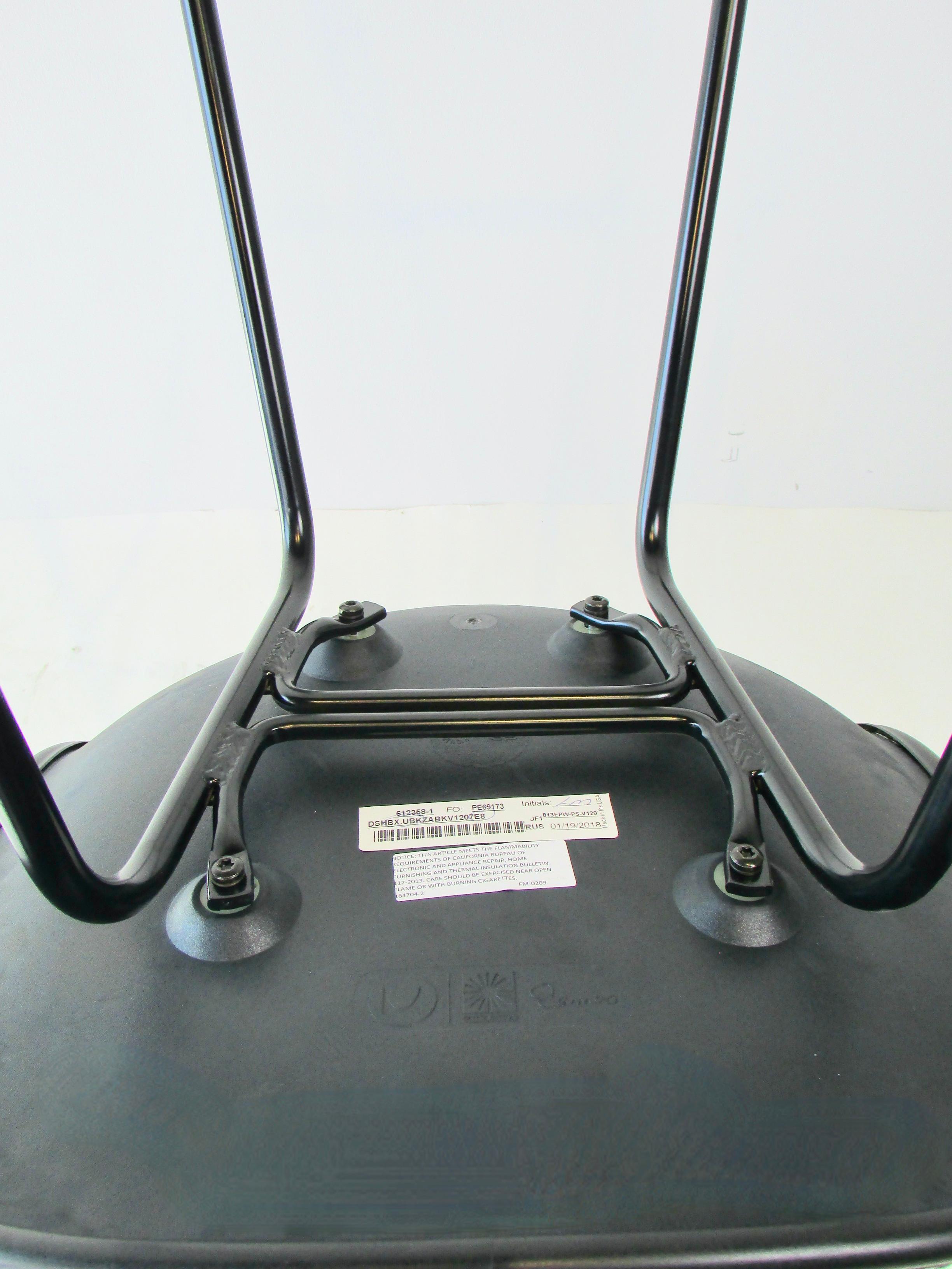 Pair of Eames Herman Miller Bar Stools in Alexander Girard Black White Check In Good Condition In Ferndale, MI