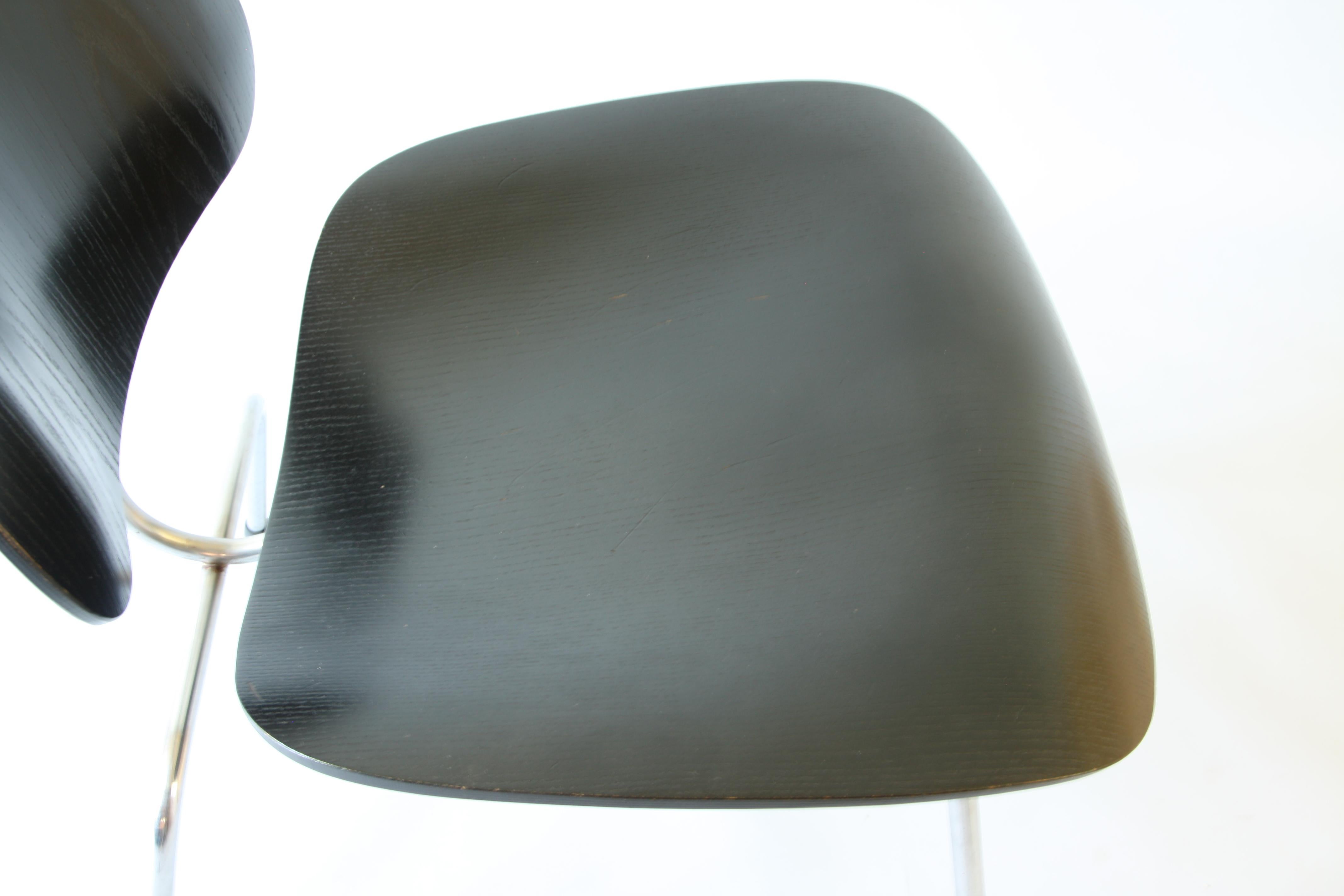 Pair of Eames LCM Chairs by Contura in Black and Chrome 1