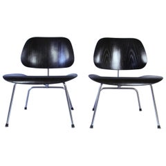 Pair of Eames LCM Chairs by Contura in Black and Chrome