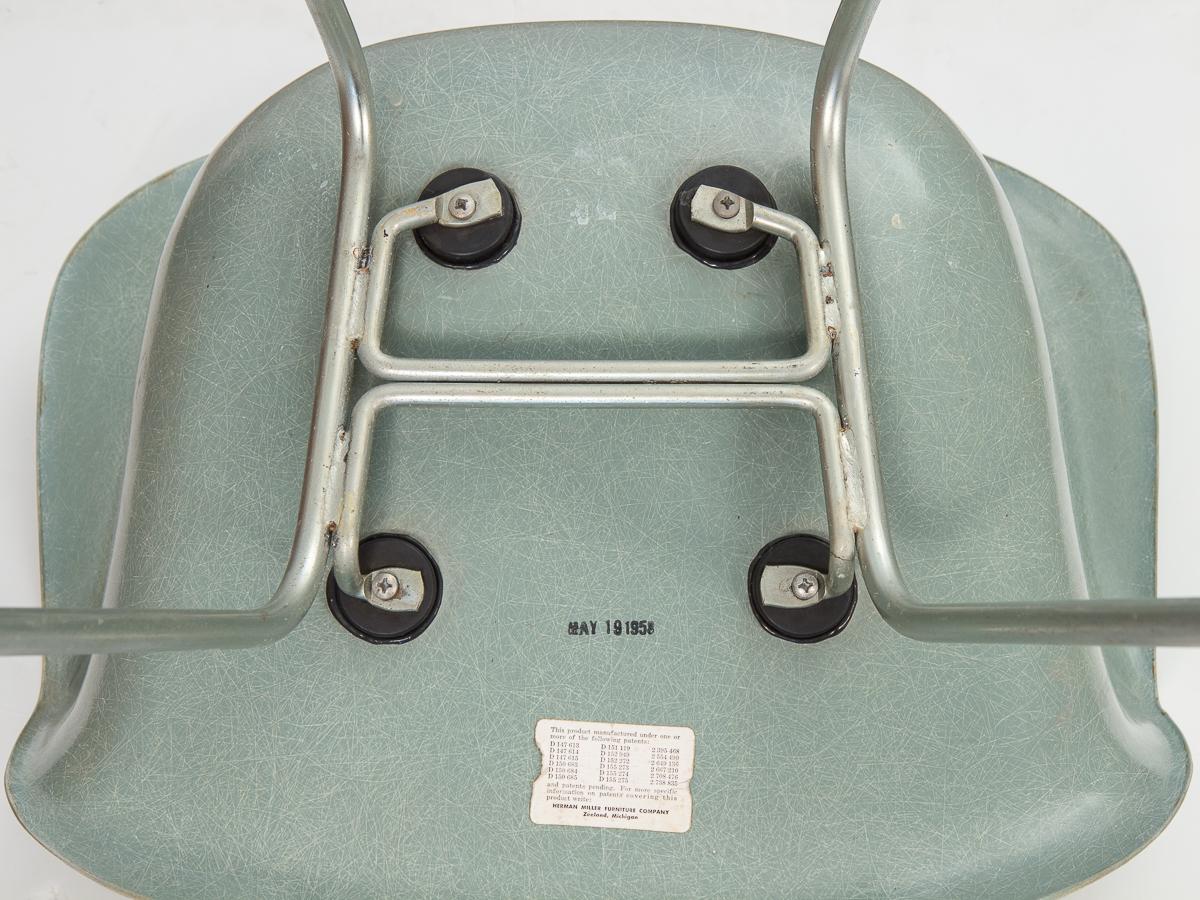 Pair of Eames Seafoam DAX Armchairs 6