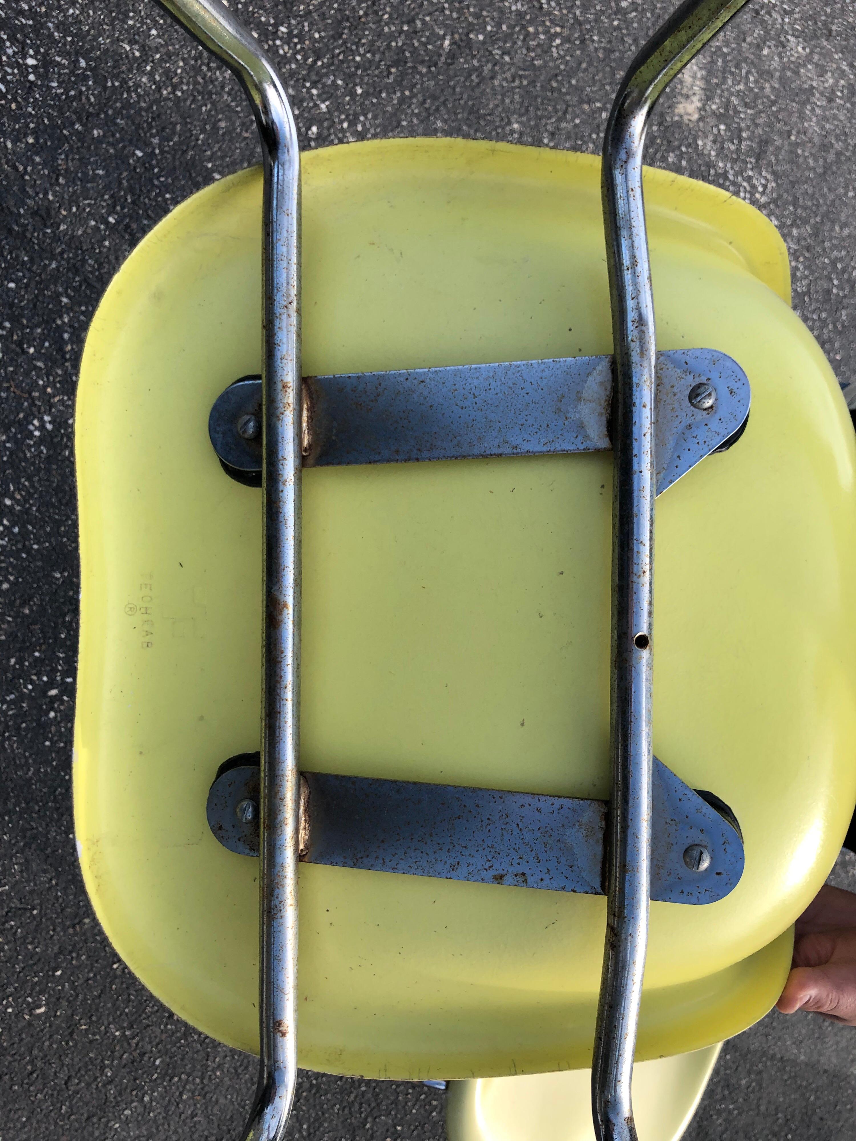 Pair of  Yellow Fiberglass Shell Chairs by Techfab (2) 9