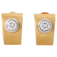 Pair of ear clips with 2 brilliant-cut diamonds total approx. 1.3 ct,