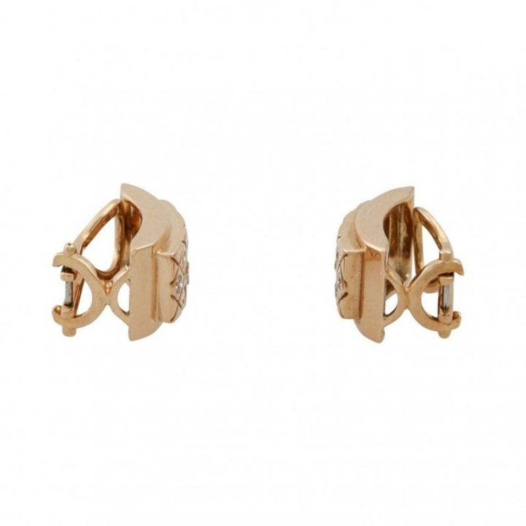 Pair of Ear Clips with 20 Brilliants For Sale at 1stDibs