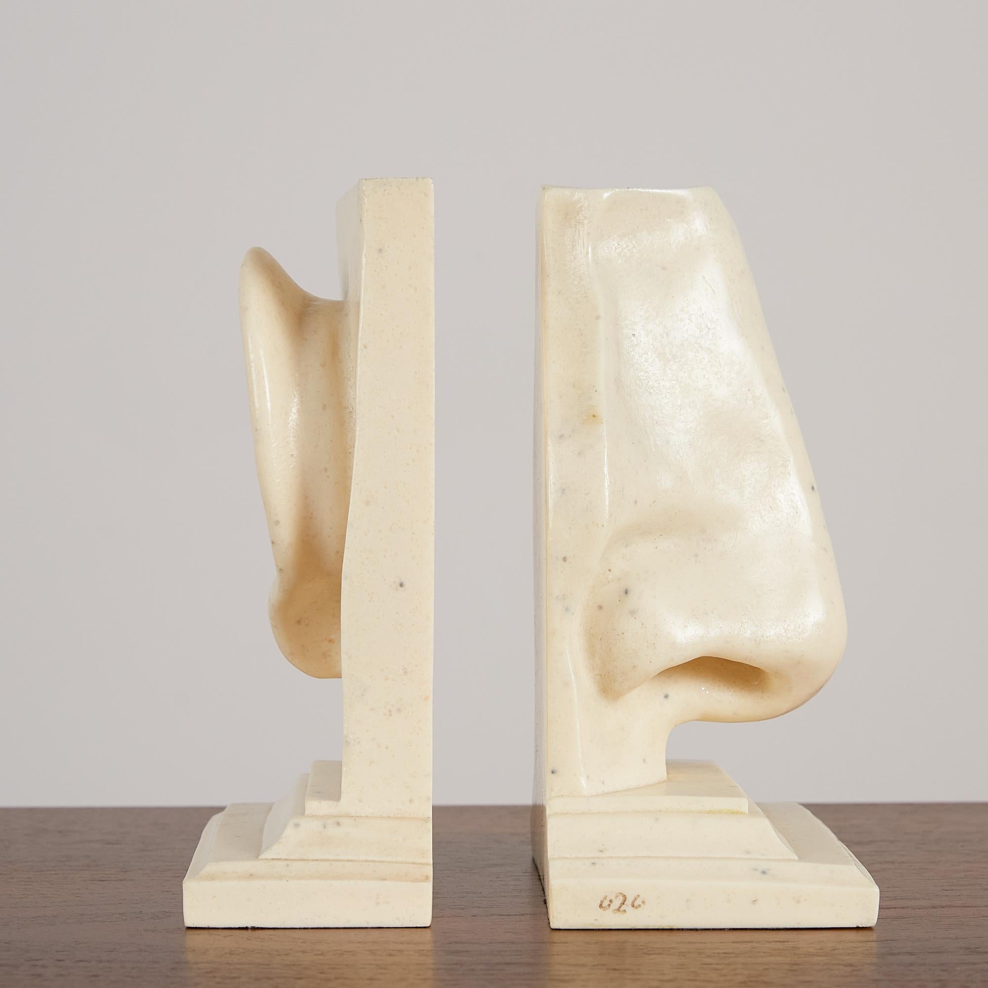 Pair of Ear & Nose Bookends by C2C Designs In Excellent Condition In Los Angeles, CA