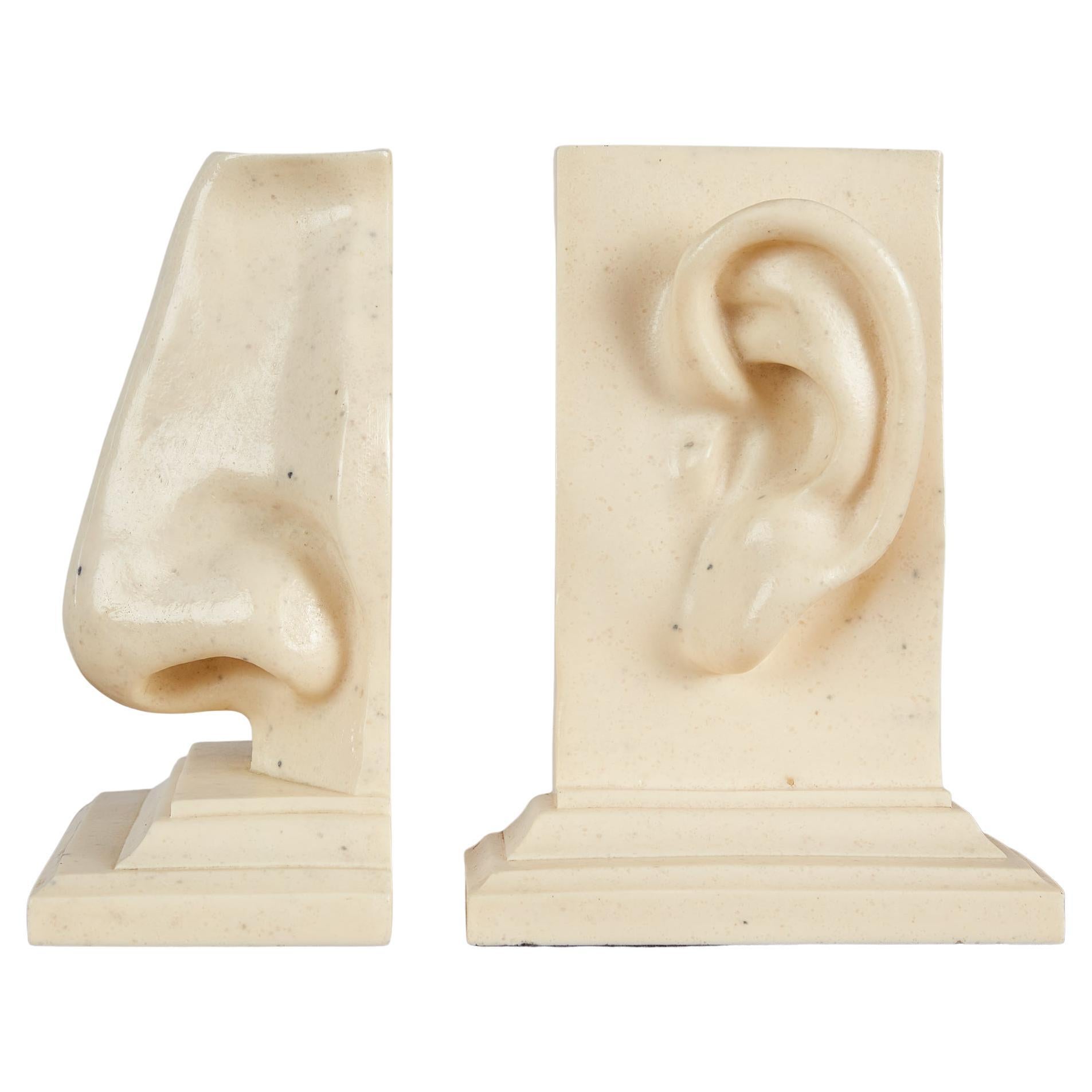 Pair of Ear & Nose Bookends by C2C Designs