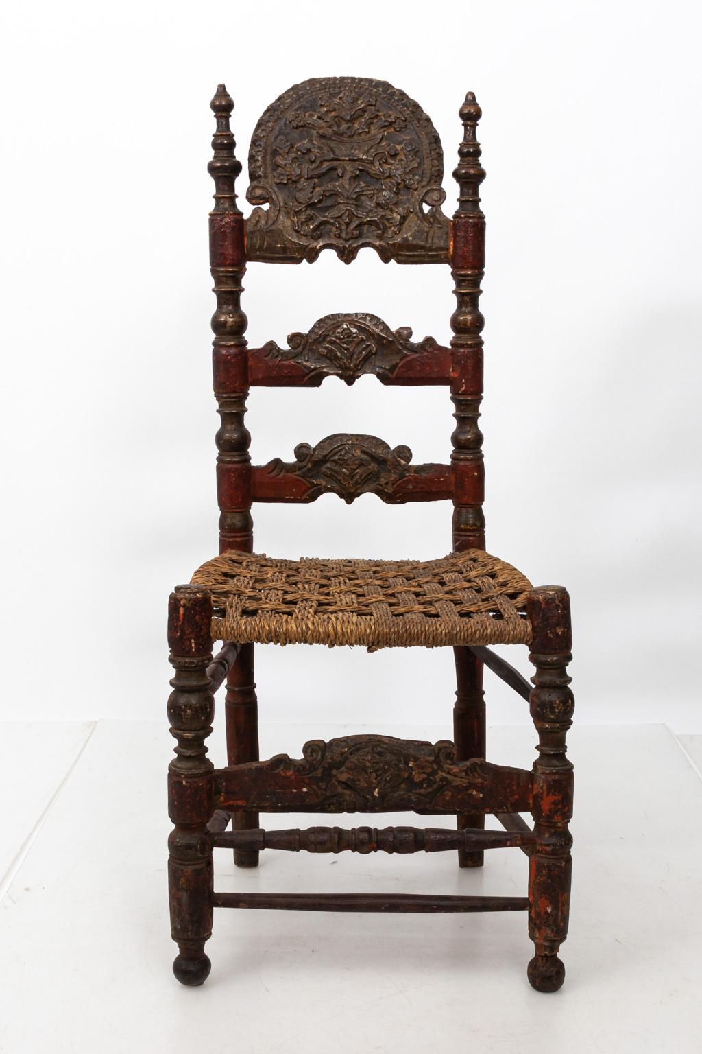 Painted Pair of Early 18th Century Italian Chairs