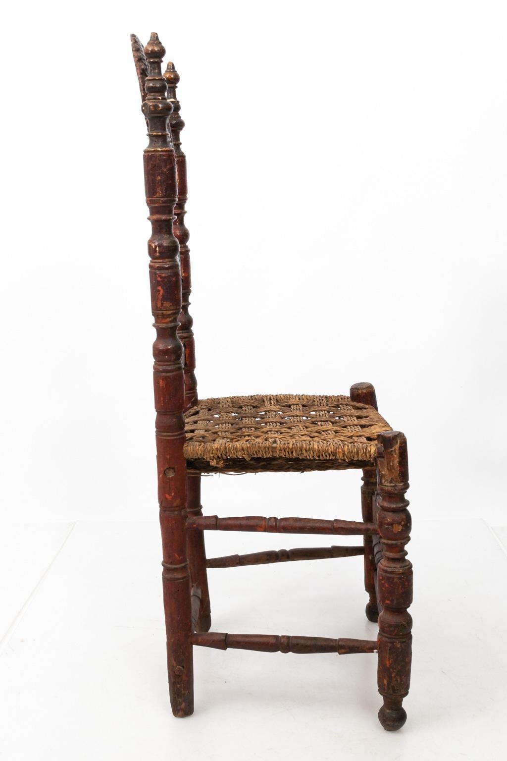 18th Century and Earlier Pair of Early 18th Century Italian Chairs
