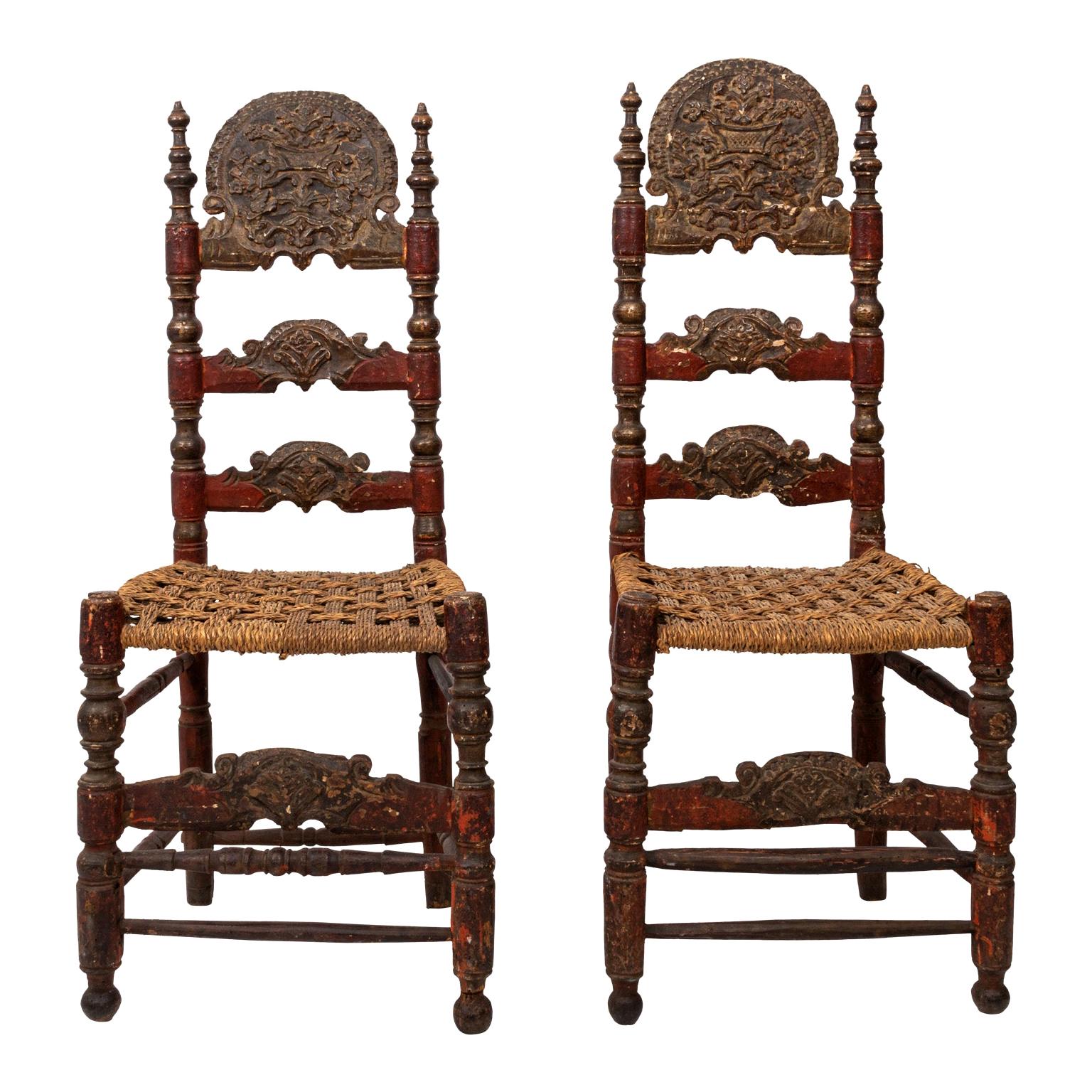 Pair of Early 18th Century Italian Chairs