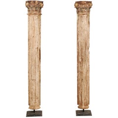 Pair of Early 18th Century Italian Corinthian Columns on Stands