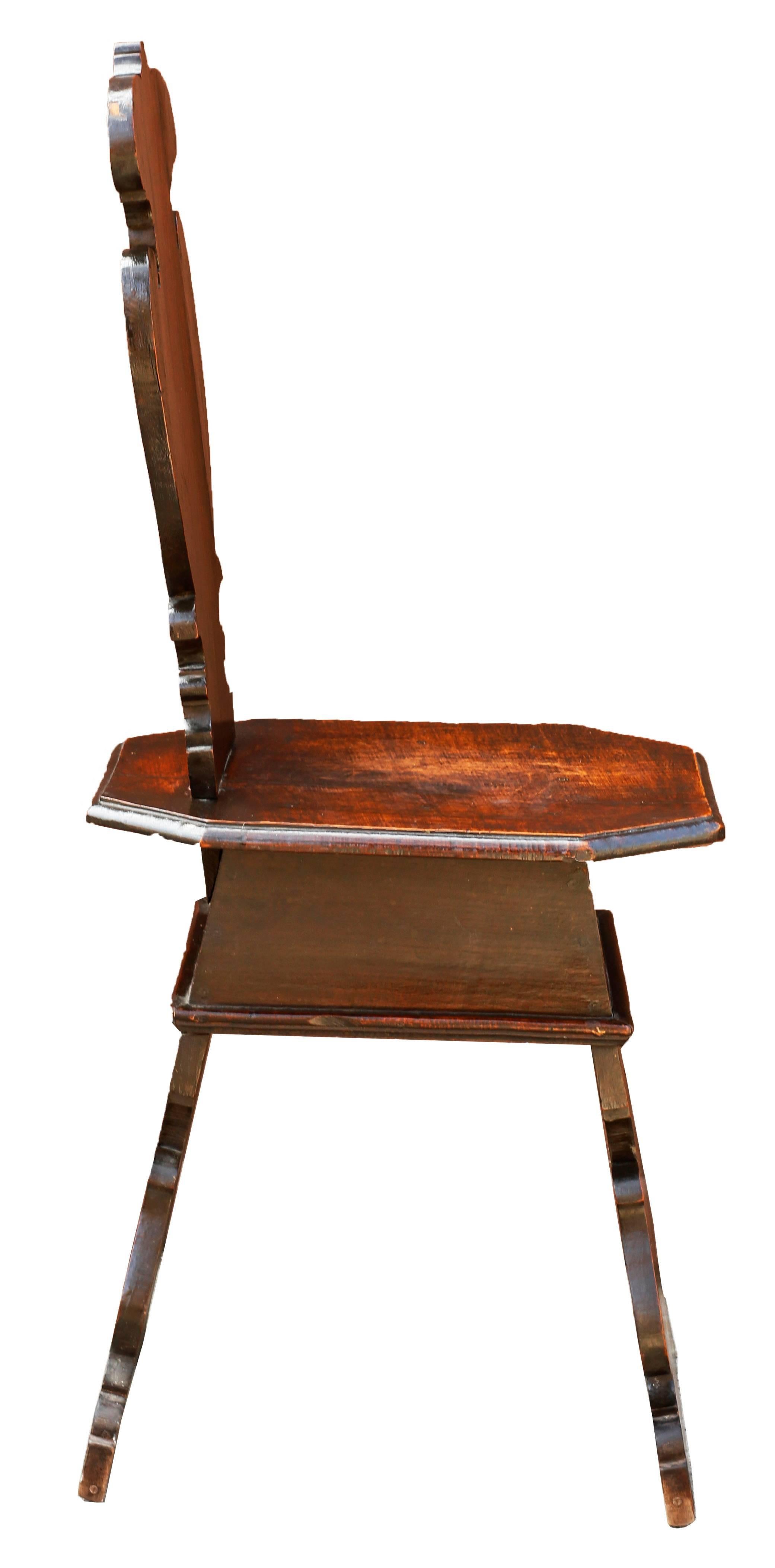 Paire de fauteuils de salon Sgabello de style Renaissance du début du XVIIIe siècle Bon état - En vente à Brooklyn, NY