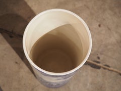 Pair of Early 1900’s Cobalt Blue and White Cylinder form Vases from Holland