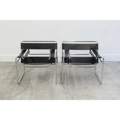Pair of Early 1960s Knoll Wassily Lounge Chairs by Marcel Breuer
