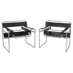 Pair of Early 1960s Knoll Wassily Lounge Chairs by Marcel Breuer