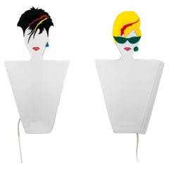 Pair of early 1980s Acrylic Wall Lamps