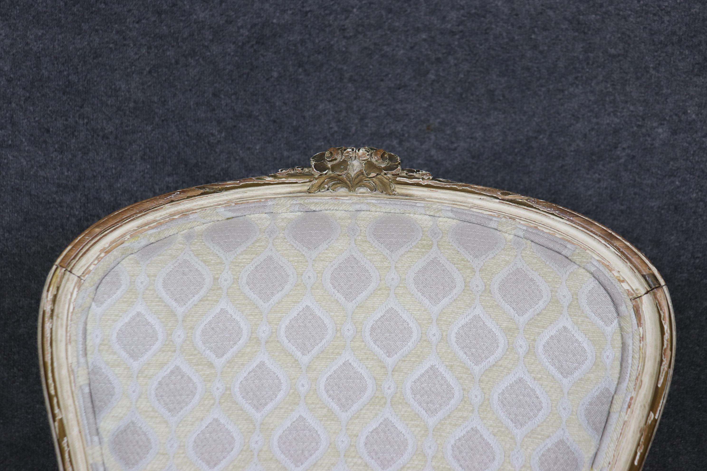 Pair of Early 1990s era Paint Decorated French Louis XV Bergere Chairs For Sale 6