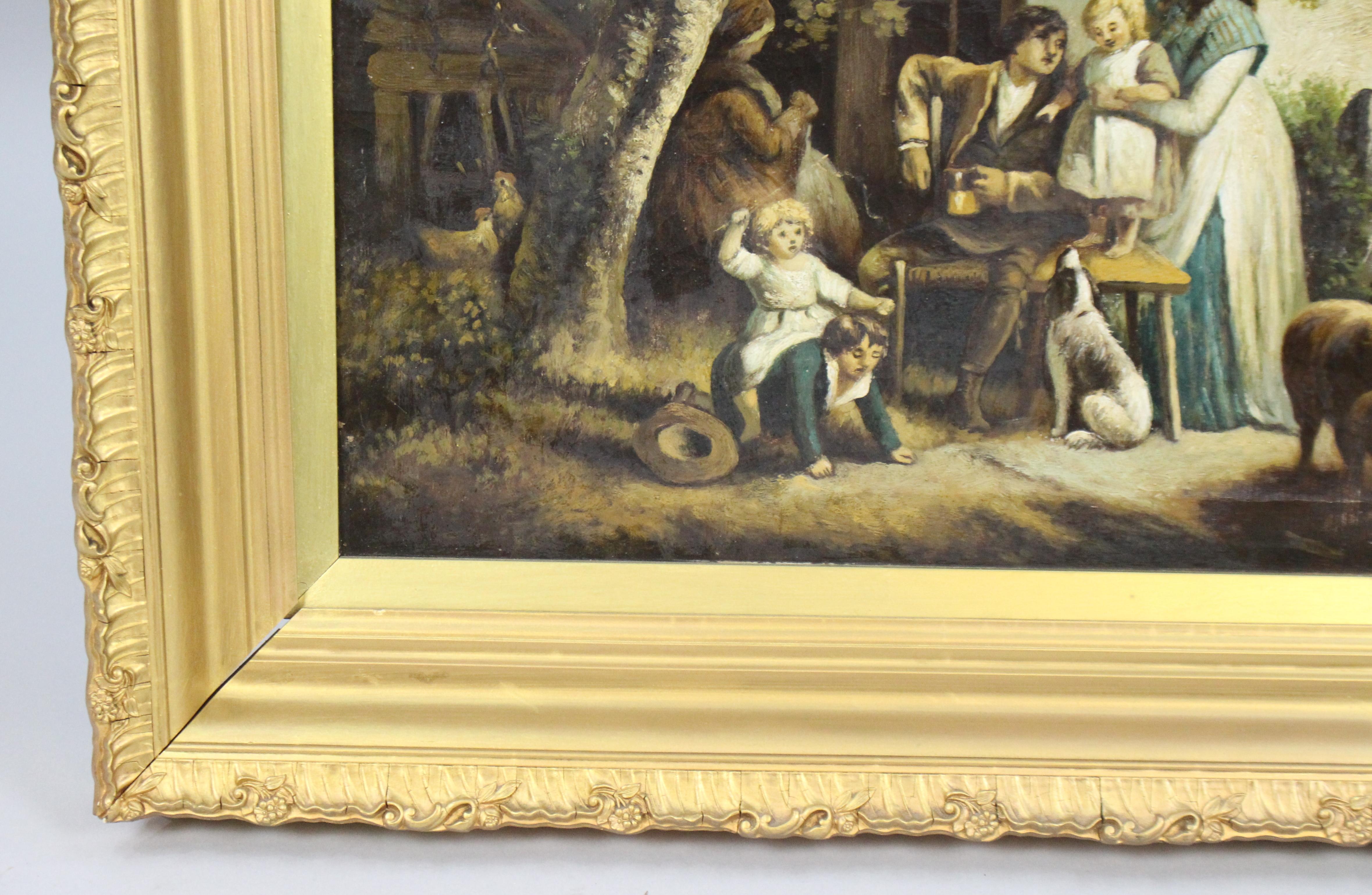 Pair of Early 19th C. Country Genre Scenes Oil on Canvas For Sale 14