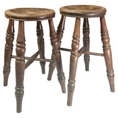 Pair of Early 19th C. English Oak Milking Stools