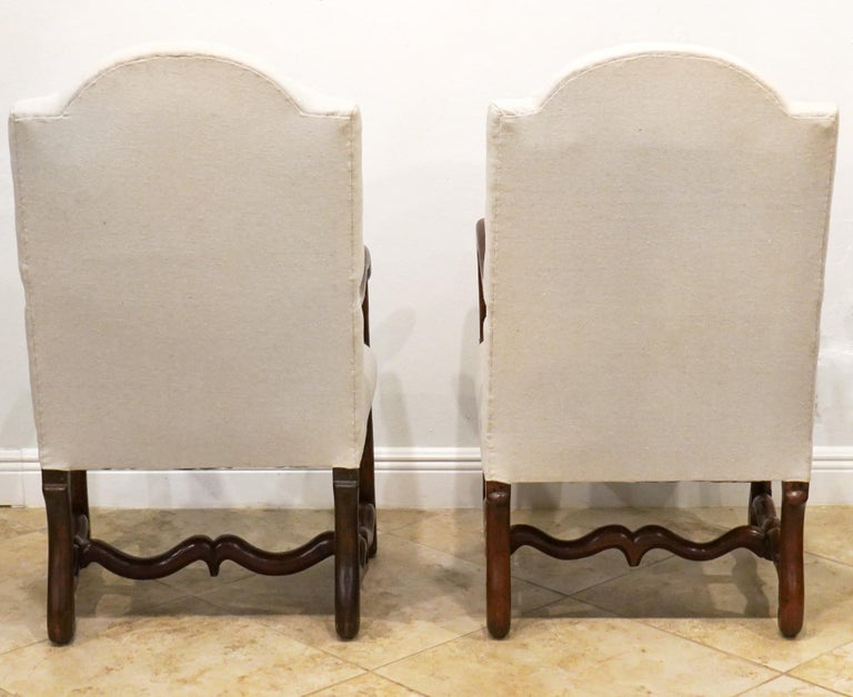 Pair of Early 19th C. French Provincial  Baroque Style Upholstered Armchairs For Sale 7