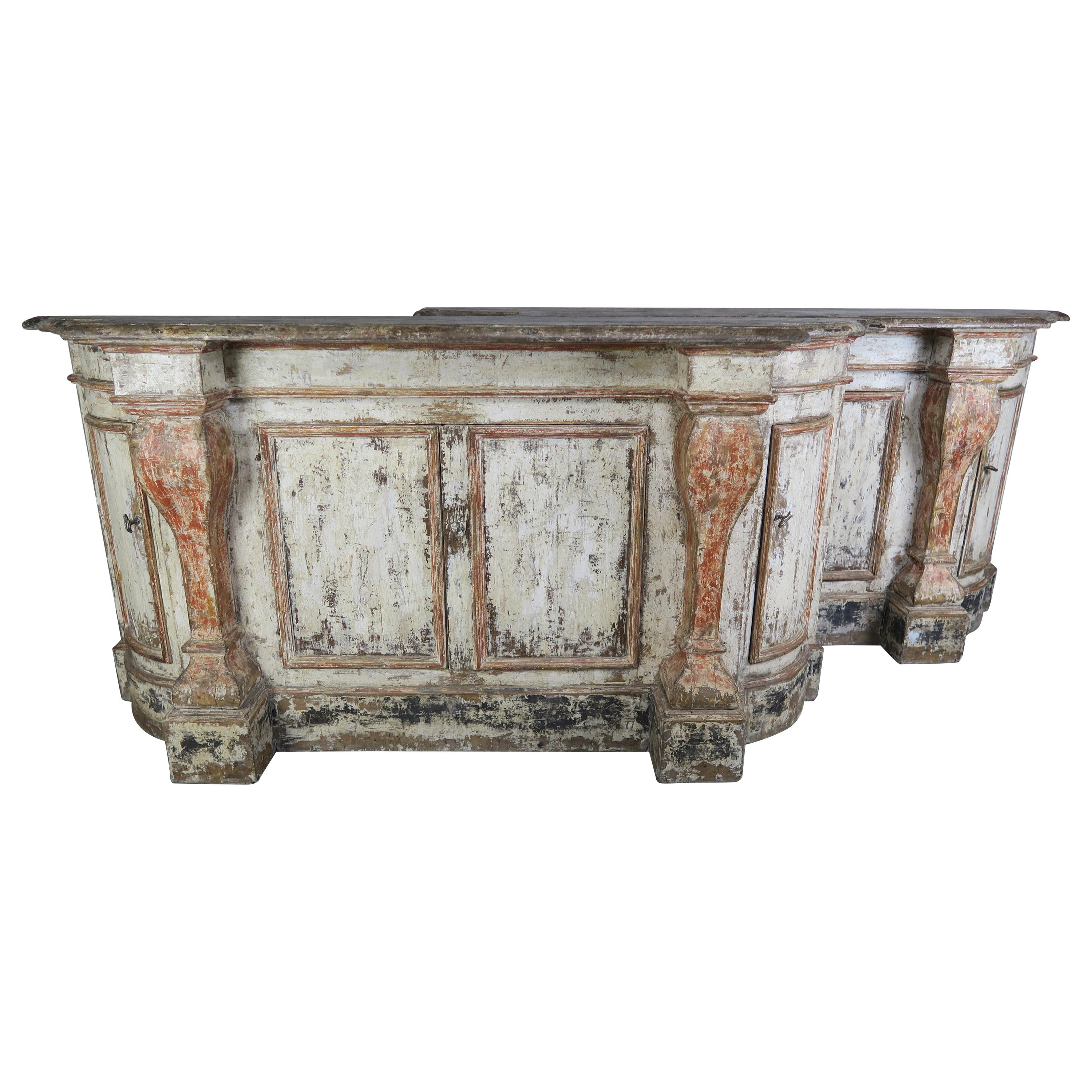 Pair of Early 19th Century Italian Tuscan Style Painted Sideboards