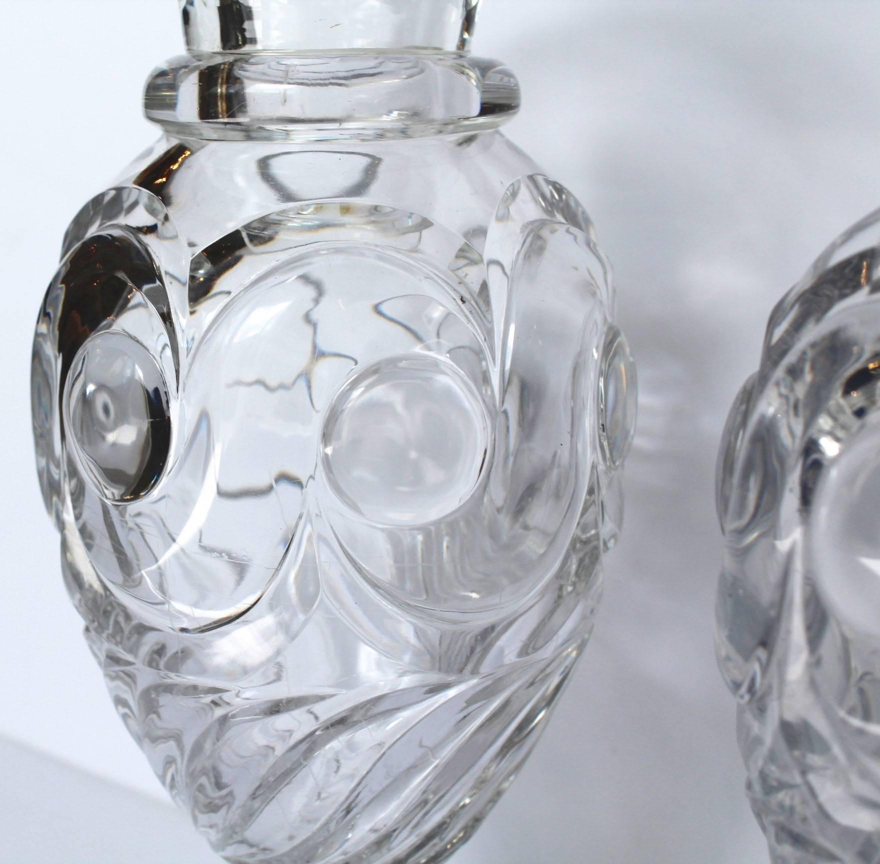 Pair of Early 19th Century Baccarat Handblown and Cut Crystal Vases 1