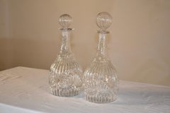 Pair of Early 19th Century American Mold Blown Decanters