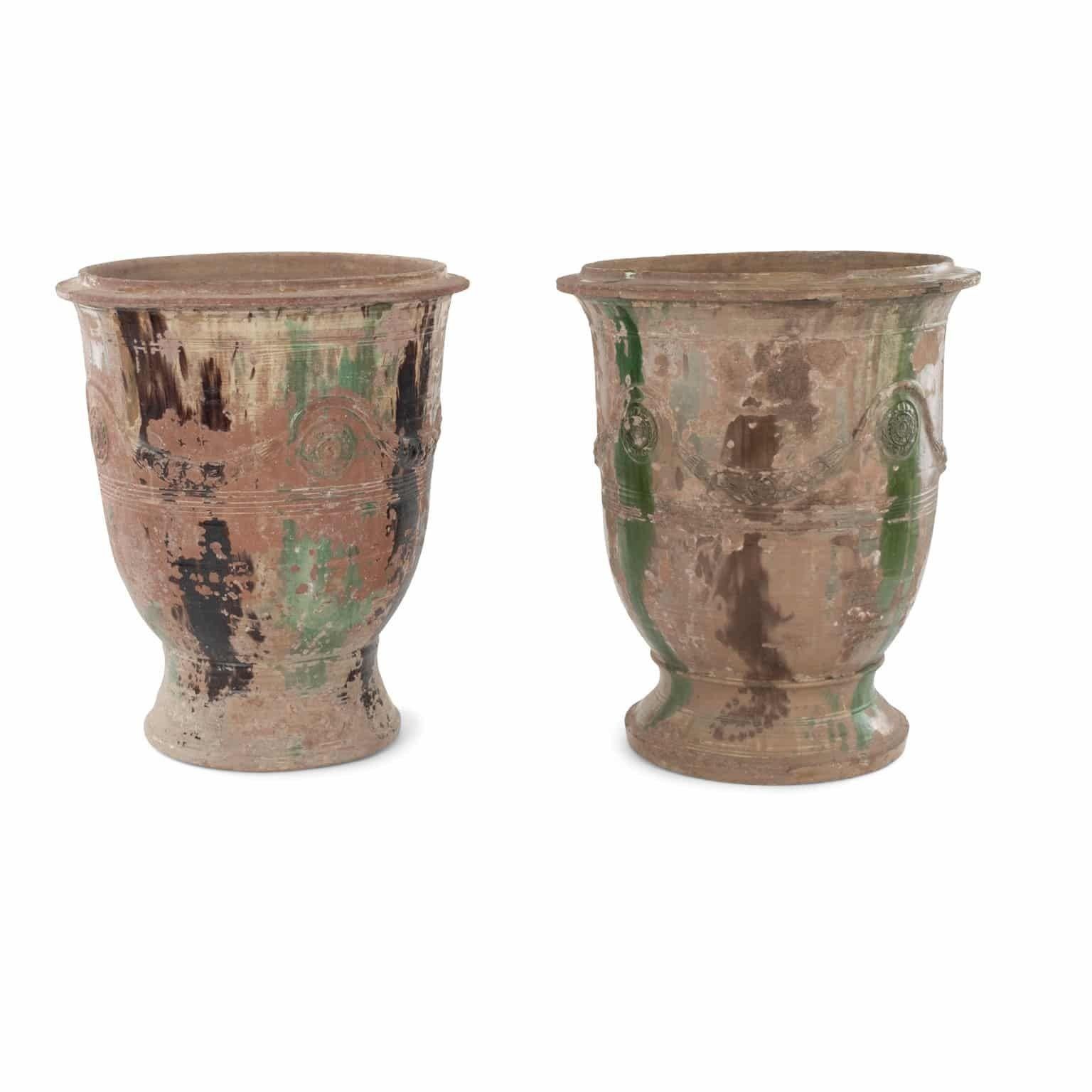 Terracotta Pair of Early 19th Century Anduze Jars For Sale