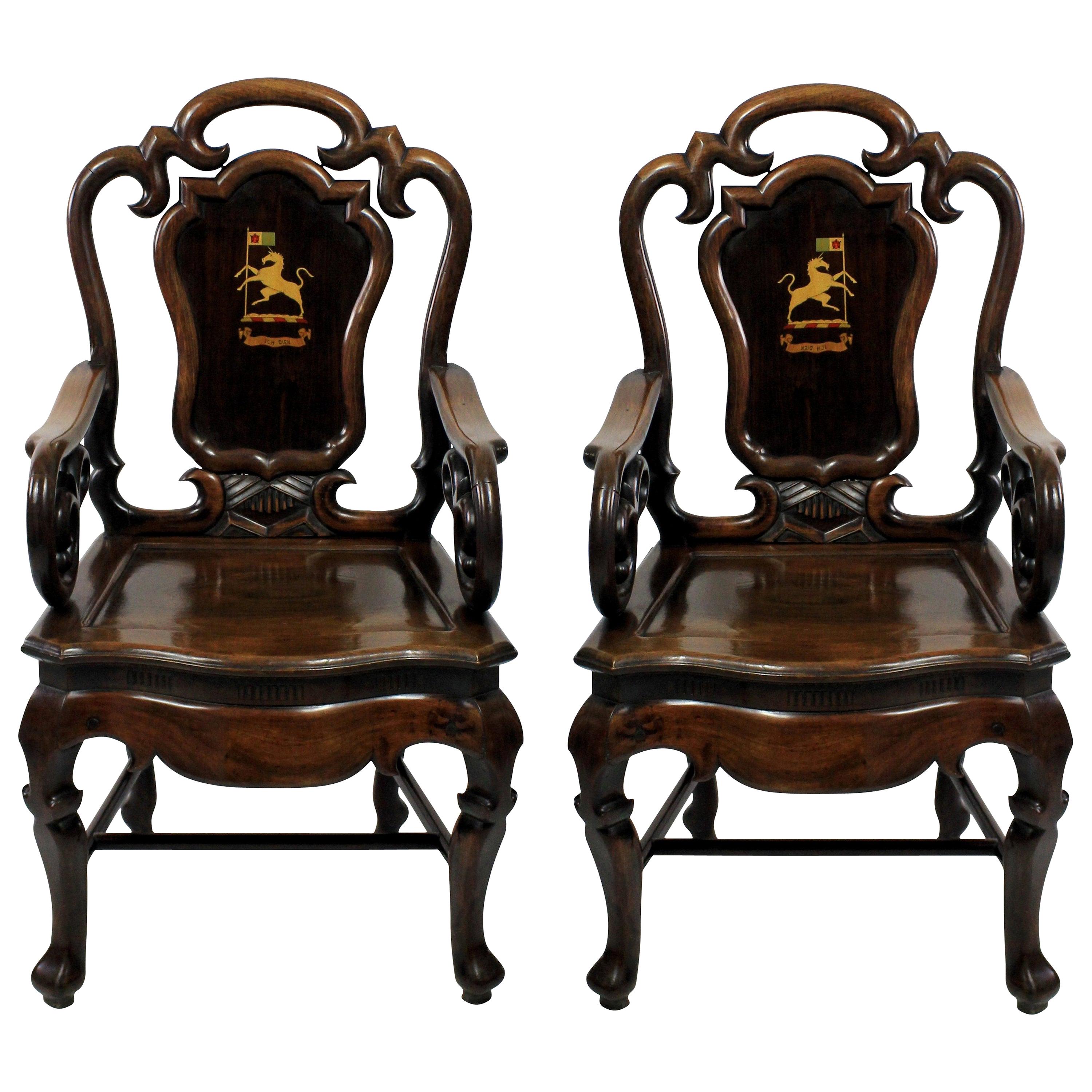 Pair of Early 19th Century Anglo-Chinese Armchairs