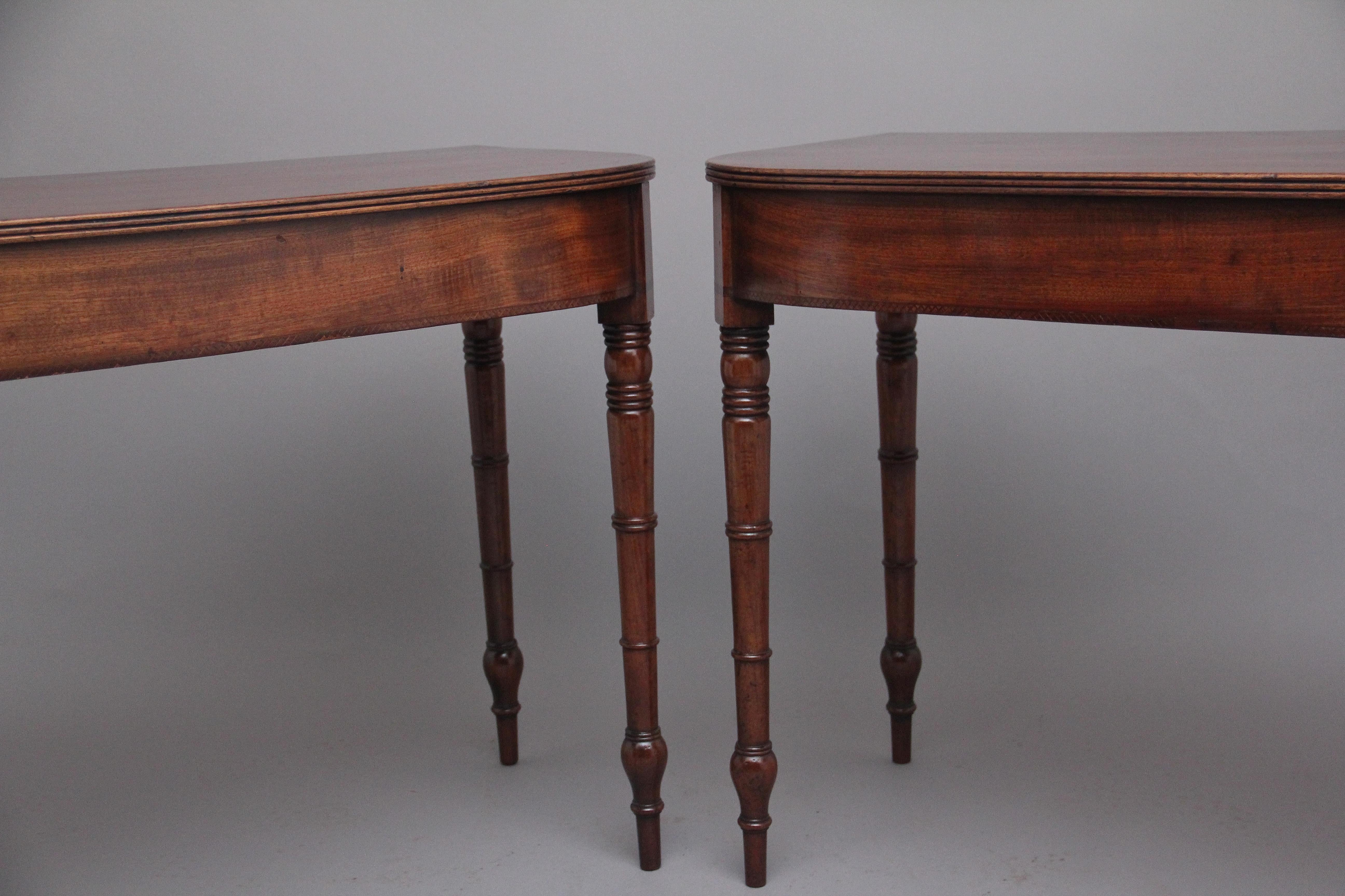 Mahogany Pair of Early 19th Century Antique Console Tables