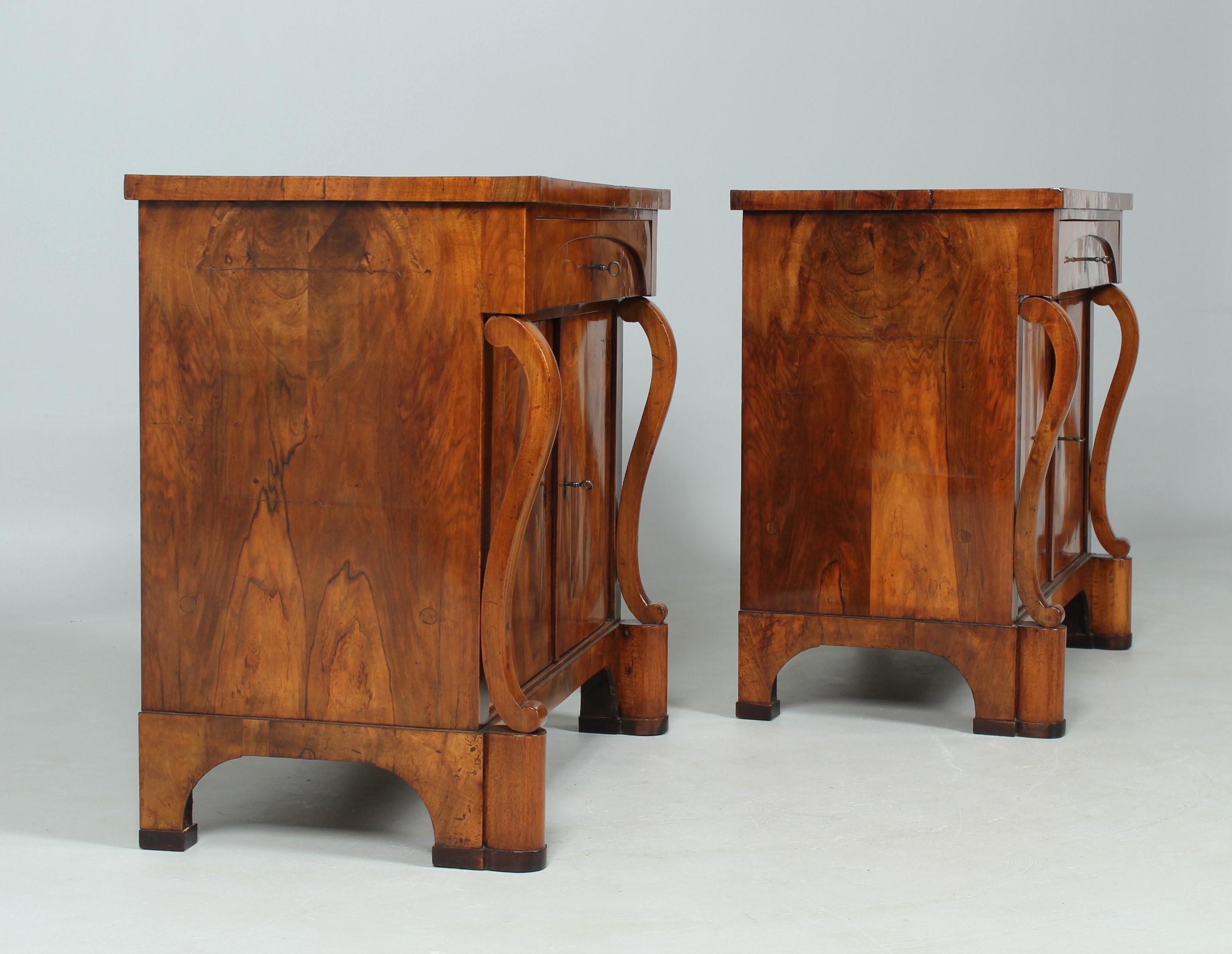 Pair of Early 19th Century Biedermeier Chests or Sideboards, Walnut, c. 1825 8
