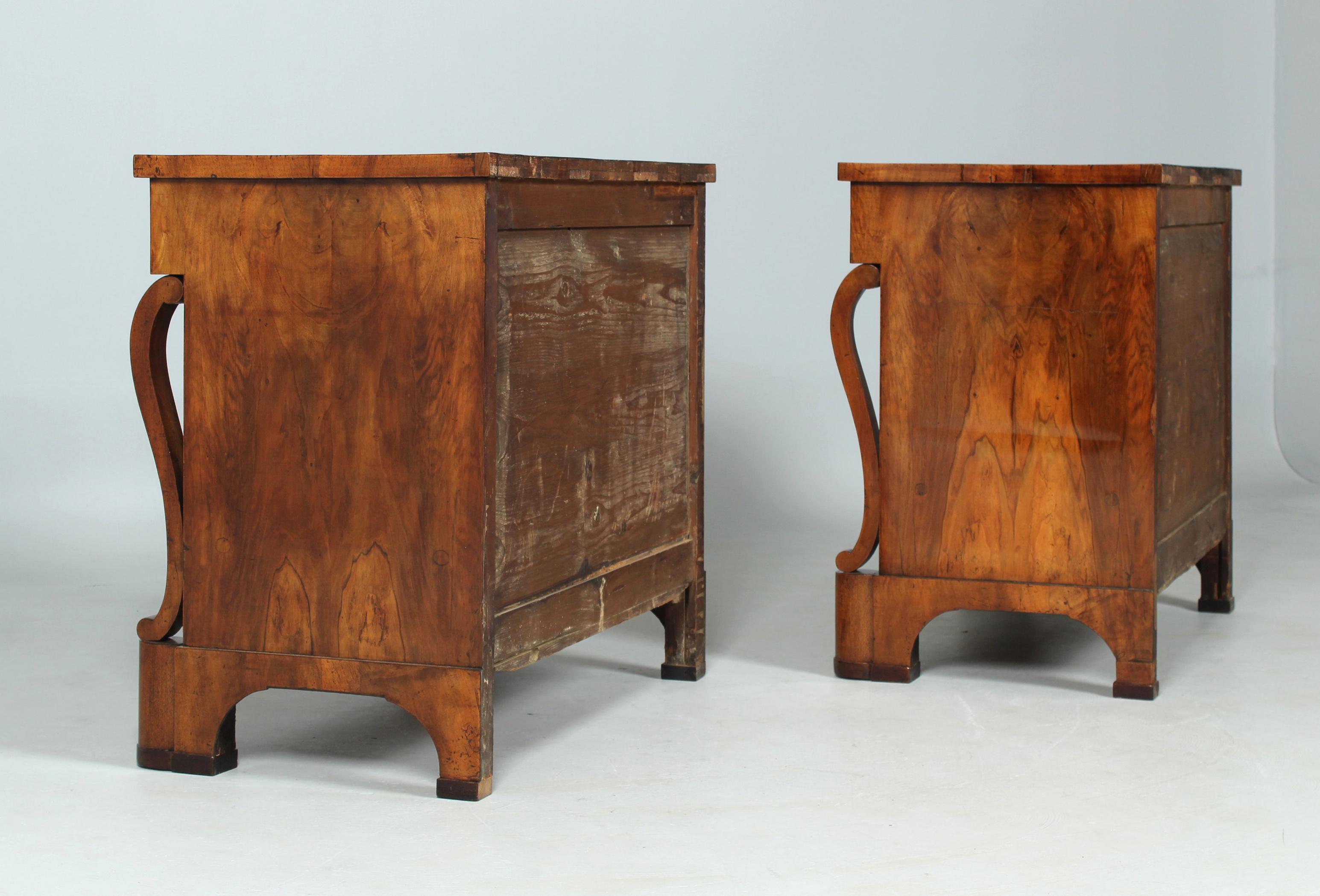 Pair of Early 19th Century Biedermeier Chests or Sideboards, Walnut, c. 1825 12