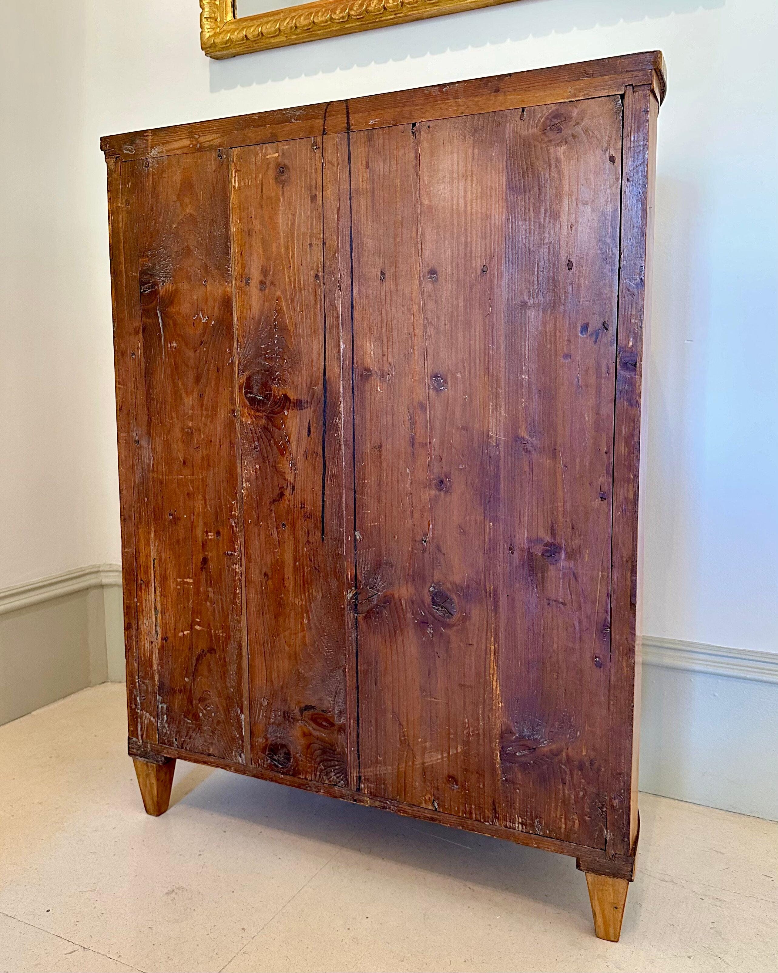 Pair of early 19th Century Biedermeier Maple Demi-lune Side Cabinets. 4