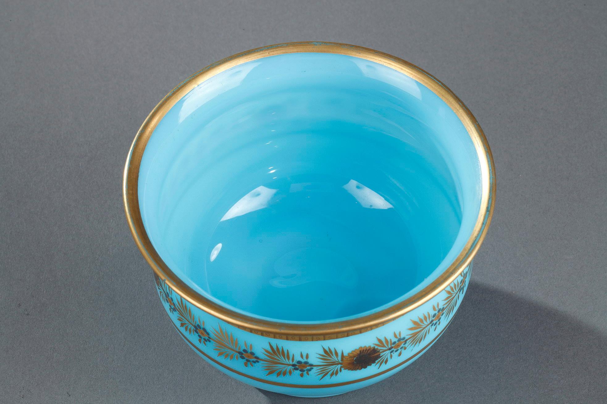 Pair of Early 19th Century Blue Opaline Bowls by Desvignes For Sale 8