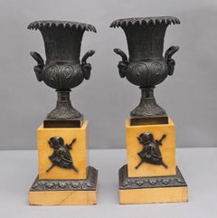 Pair of Early 19th Century Bronze Urns
