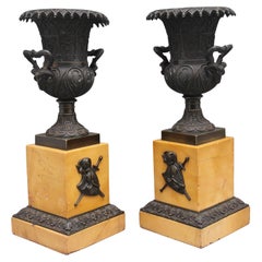 Antique Pair of Early 19th Century Bronze Urns