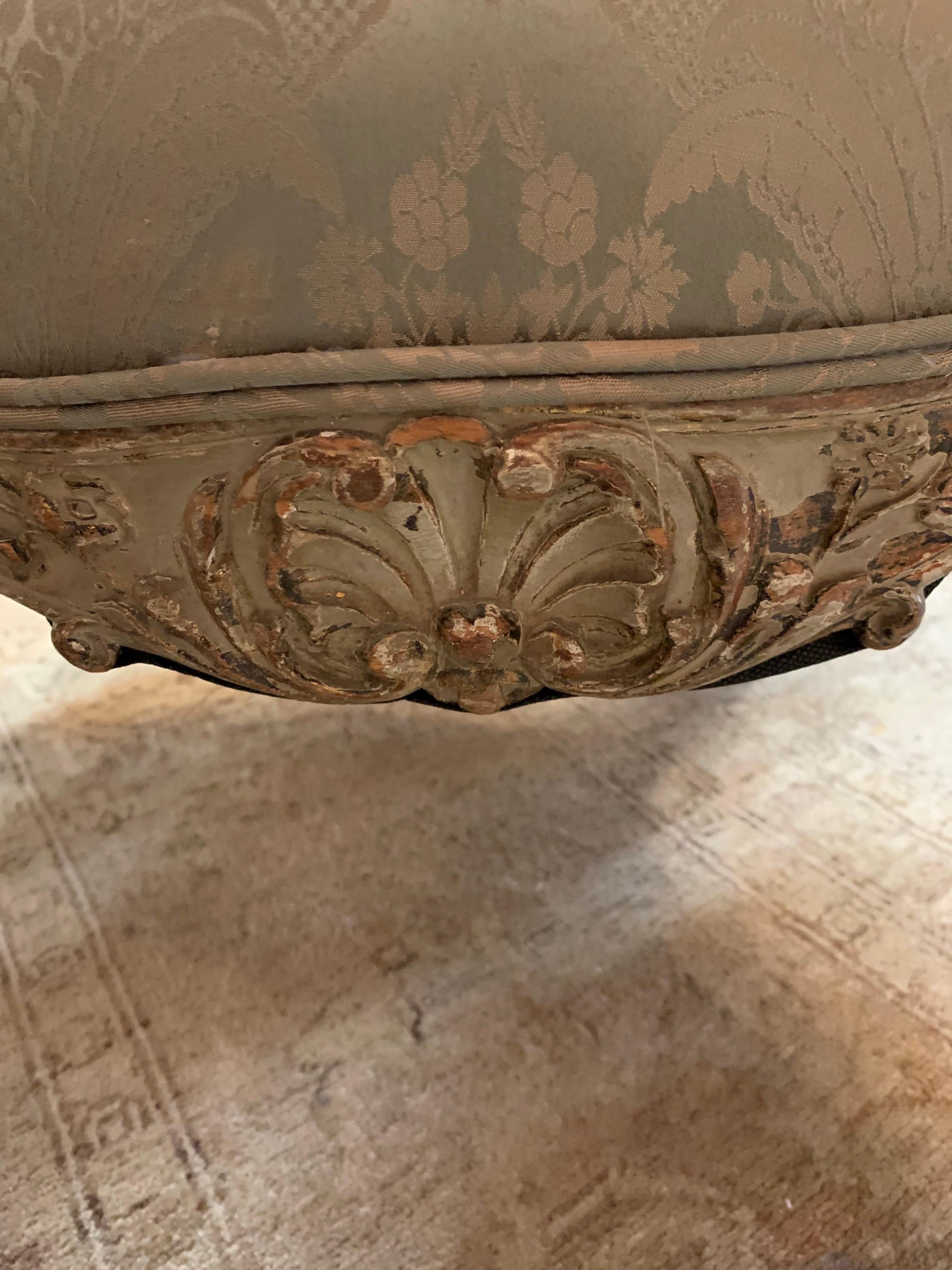 Pair of Early 19th Century Carved and Painted Italian Armchairs In Good Condition In Dallas, TX