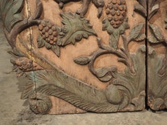 Pair of Early 19th Century Carved and Polychrome Architectural Grapevine Panels