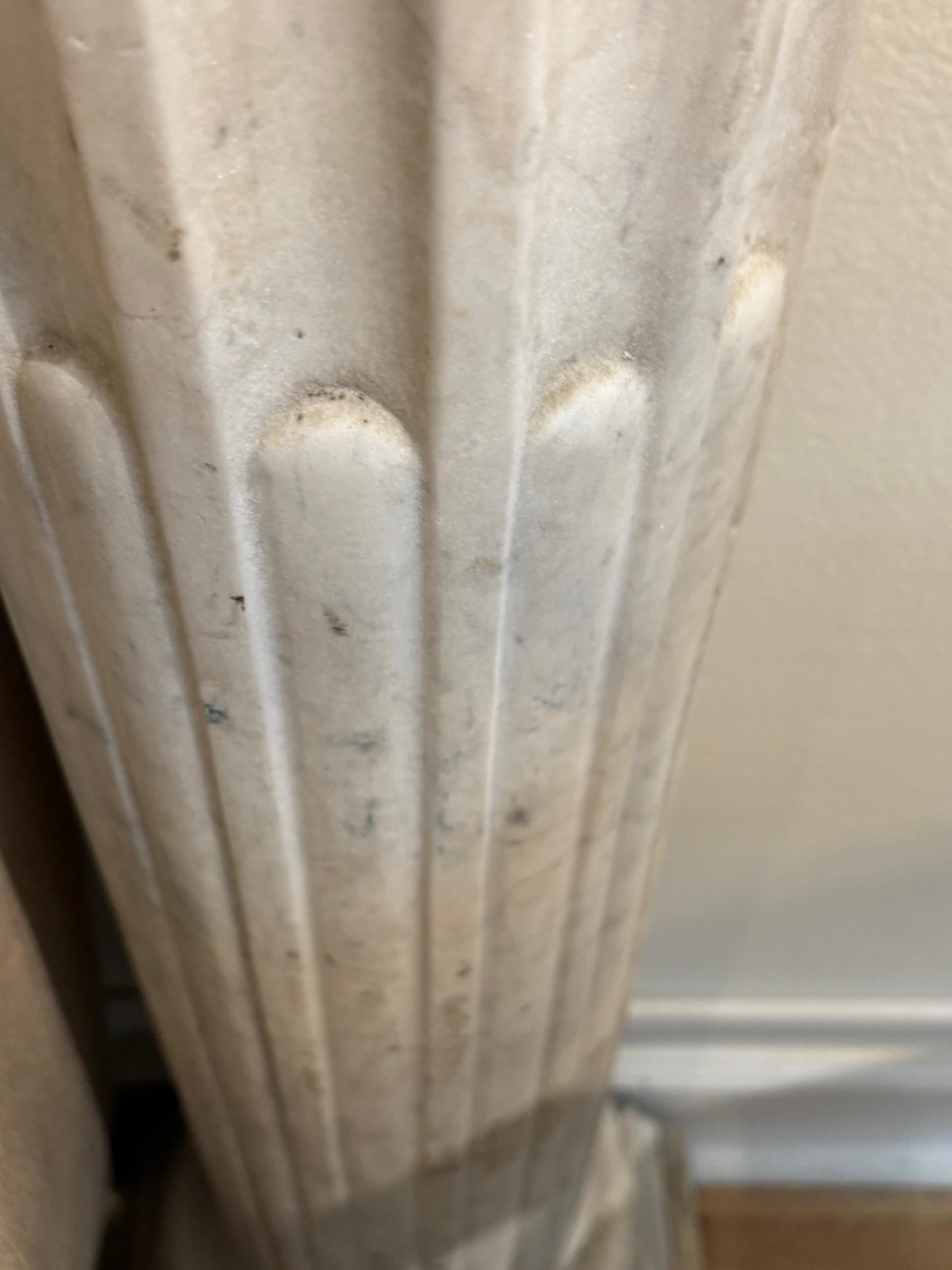 Pair of Early 19th Century Carved White Marble Columns For Sale 8