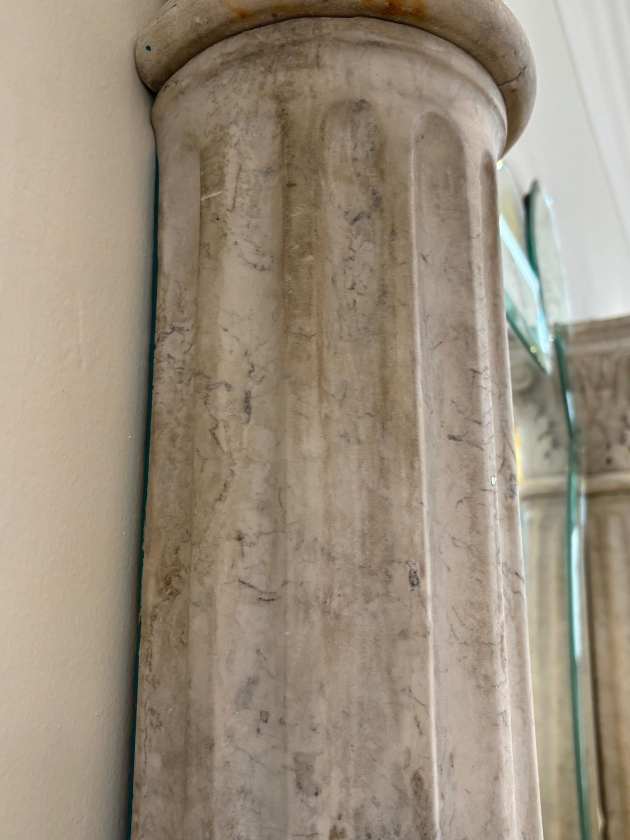 Pair of Early 19th Century Carved White Marble Columns For Sale 11