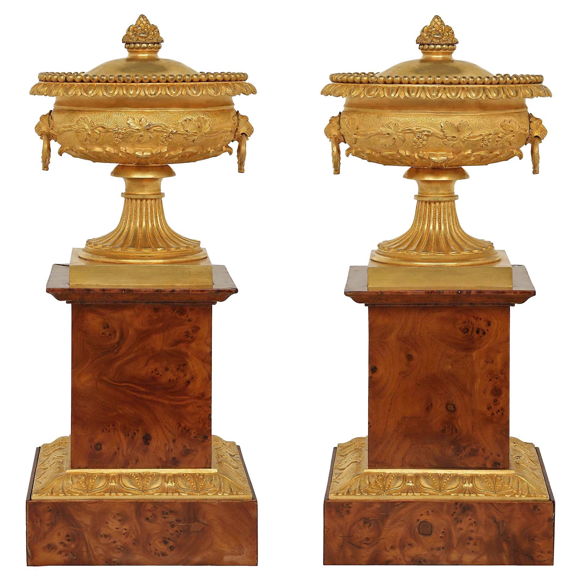 Early 19th Century French Charles X Gilt Bronze Urn For Sale at 1stDibs