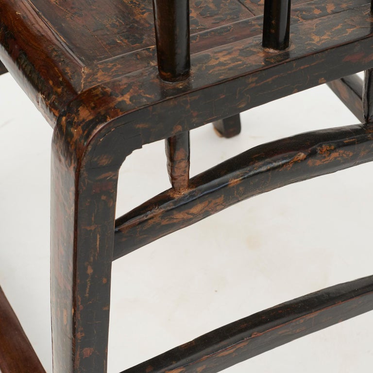 Pair of Early 19th Century Chinese 'Lazy Chairs' in Walnut and Black Lacquer For Sale 8